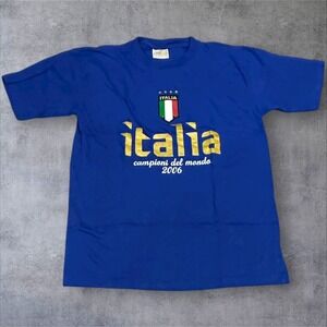Italia Campioni del Mondo 2006 World Cup Champions Royal Blue T Shirt M‎